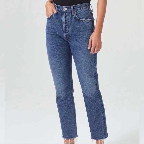 Agolde Blue Size 28 Riley Crop Straight Leg Jeans - Picture 1 of 12